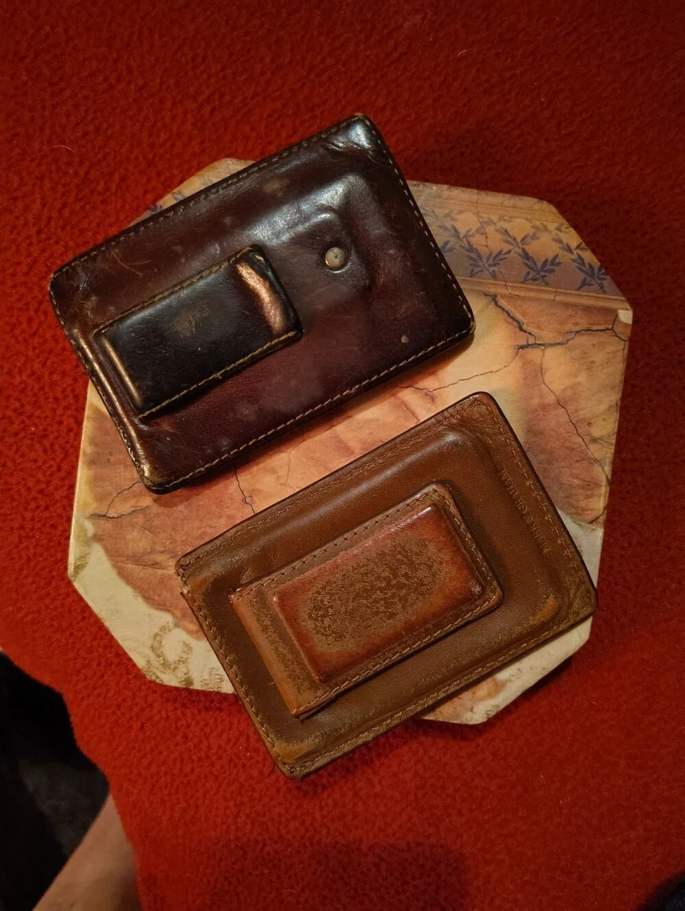 Men's Leather Money Clip Wallet - Brown - Black $10 each